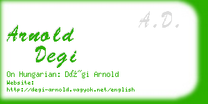 arnold degi business card